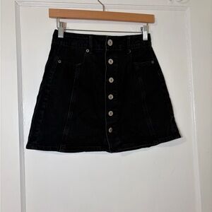 American Eagle Outfitters Black Denim Mini Skirt